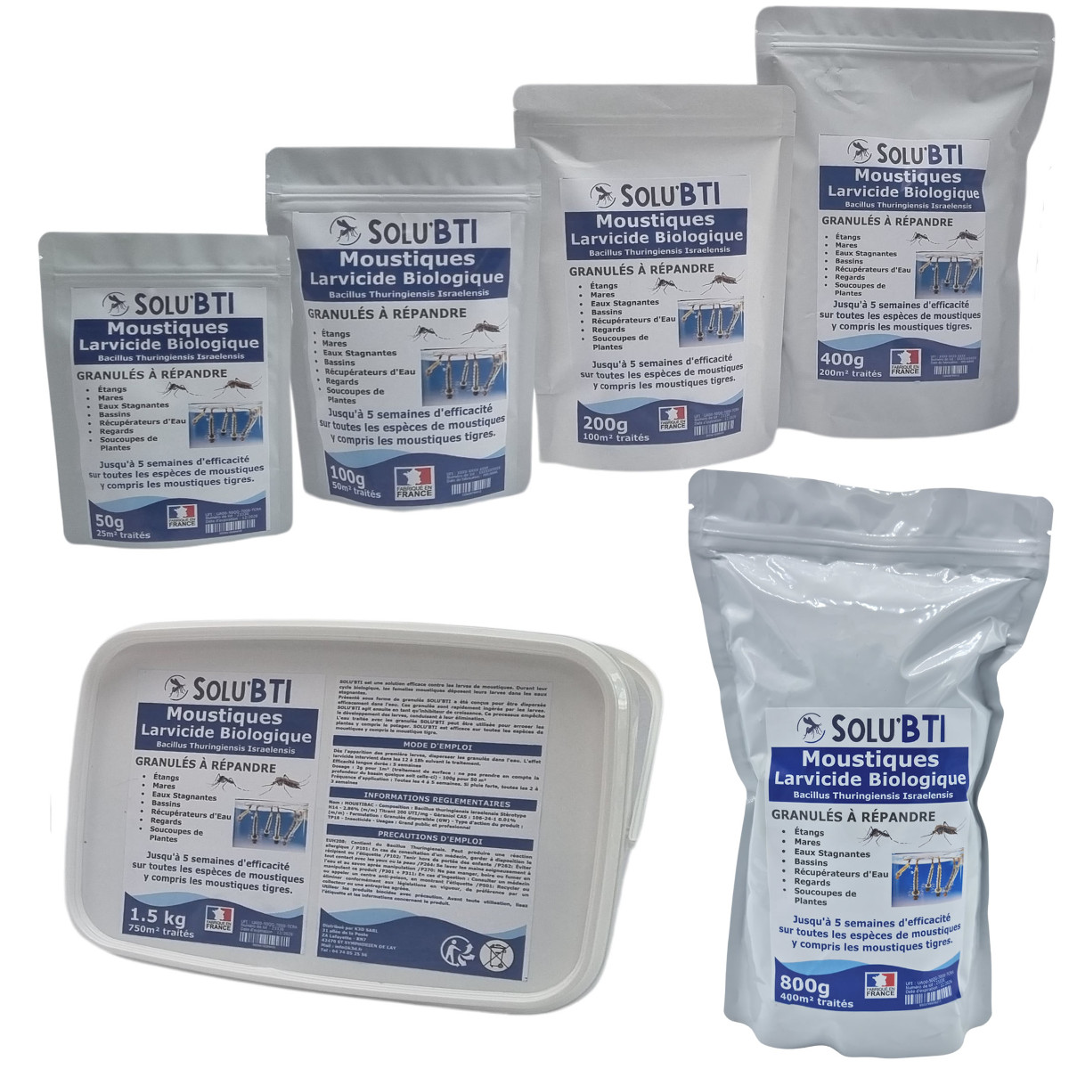 Gamme solu bti - larvicide biologique - traitement des etangs - bassins - mares