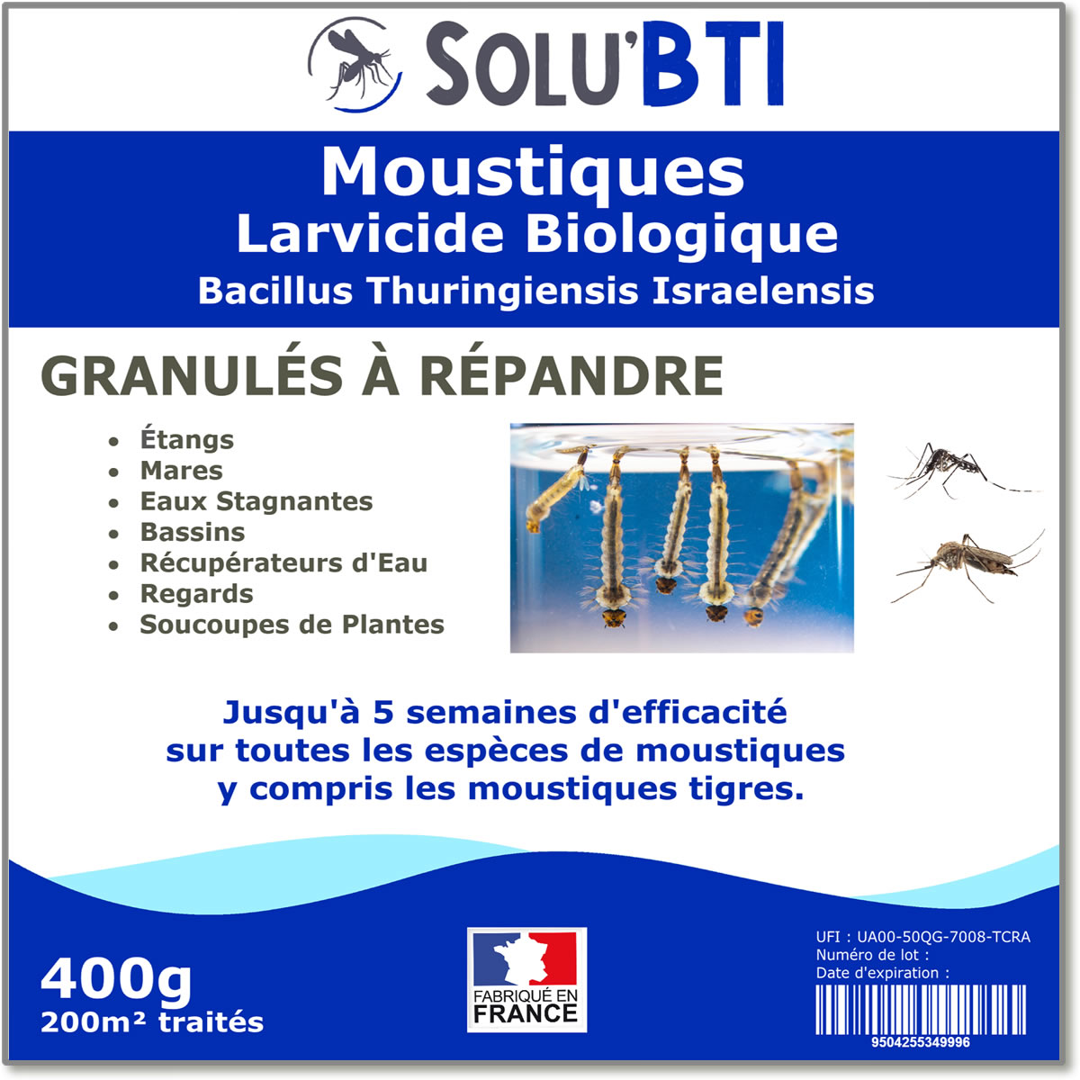 moustique solubti larvicide anti moustiques et tigre 400g