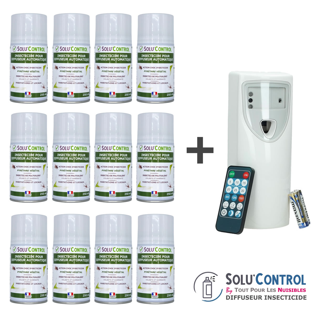 Diffuseur automatique + 12 Aérosols au pyrèthre végétale
