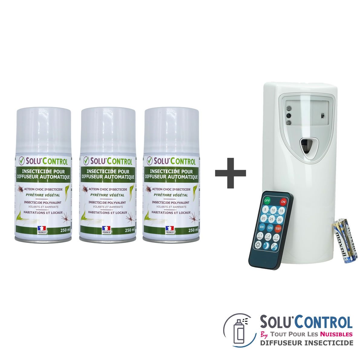 Diffuseur automatique + 3 Aérosols au pyrèthre végétale