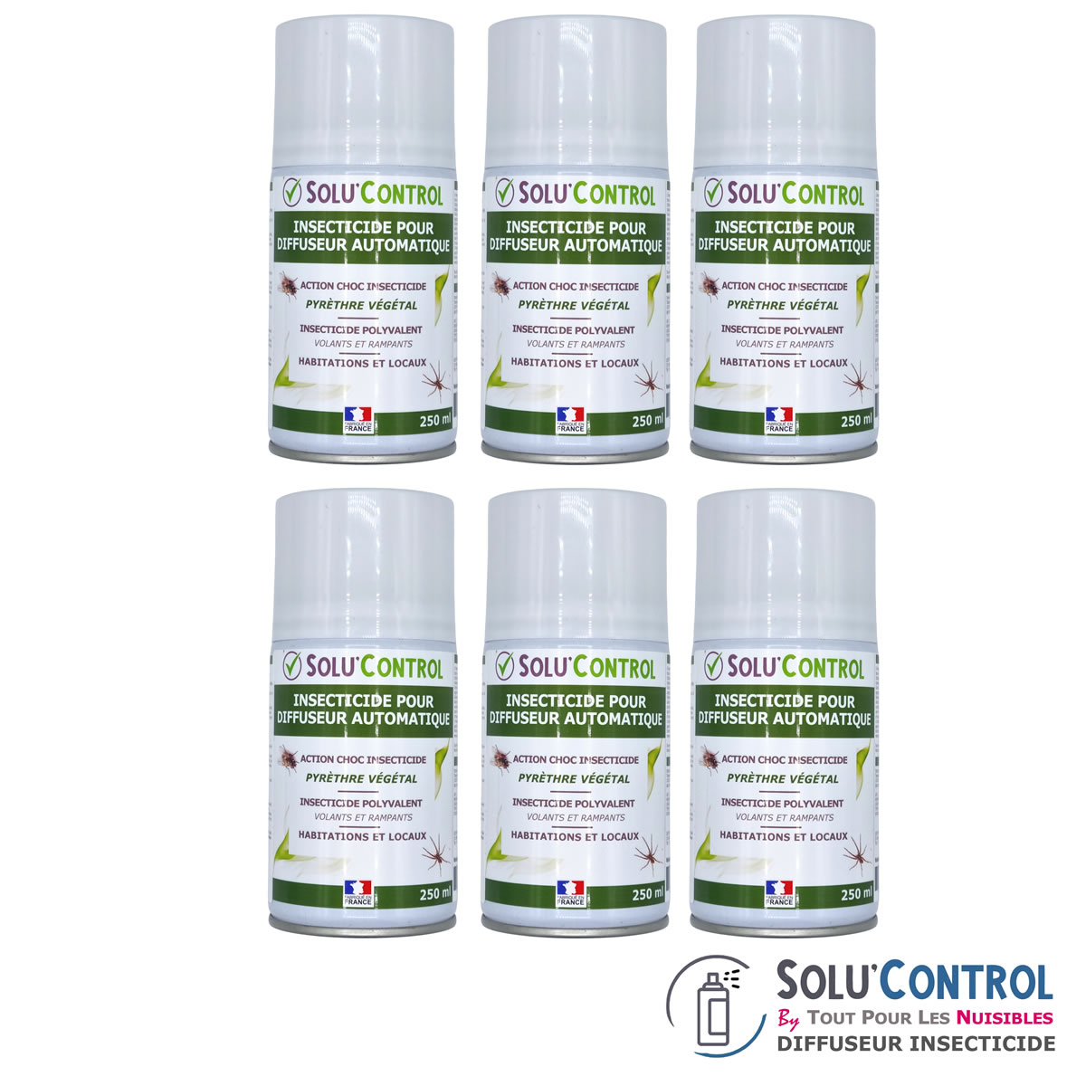 12 Bombes pour diffuseur avec pyrèthre végétal, SOLU'CONTROL