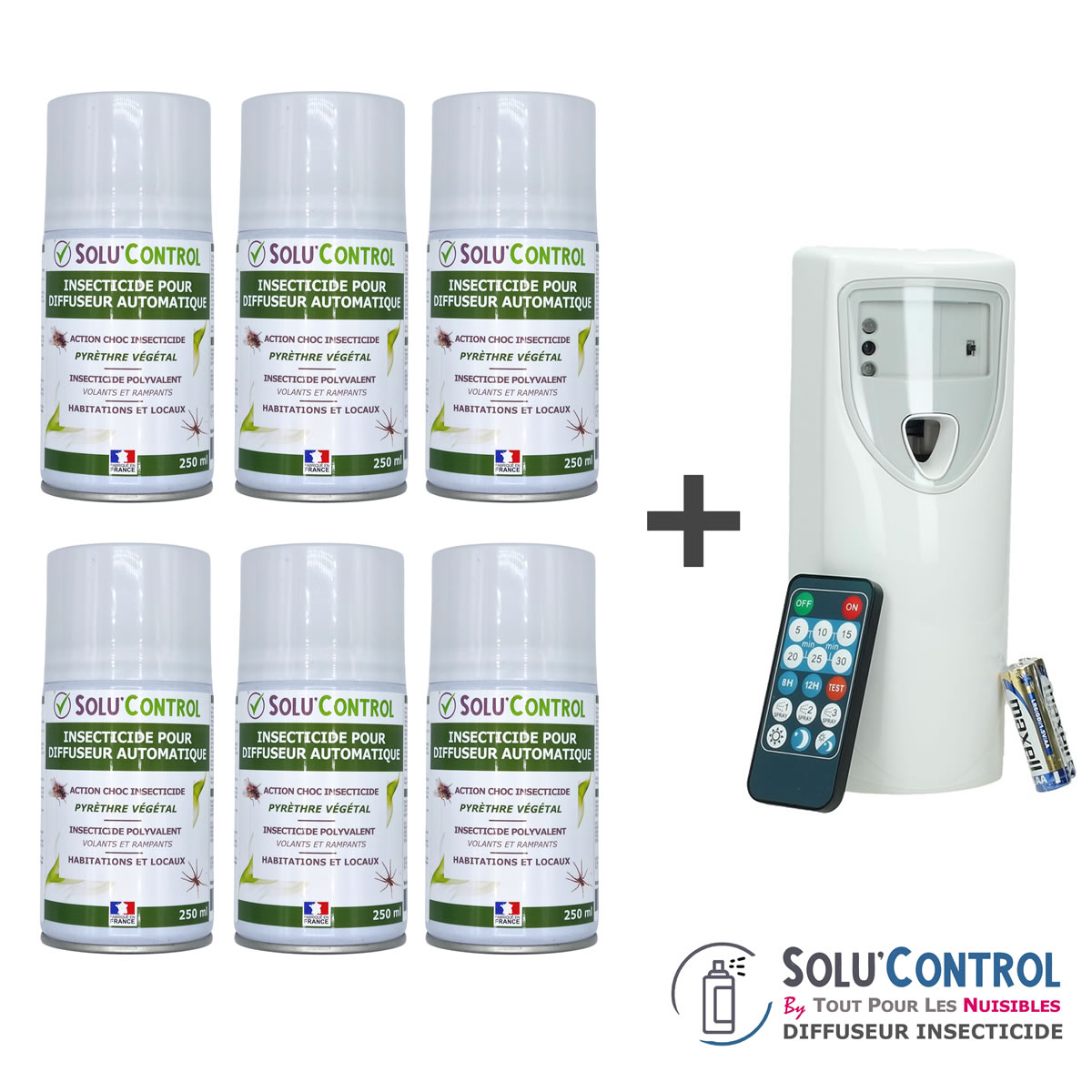 Diffuseur automatique + 6 Aérosols au pyrèthre végétale