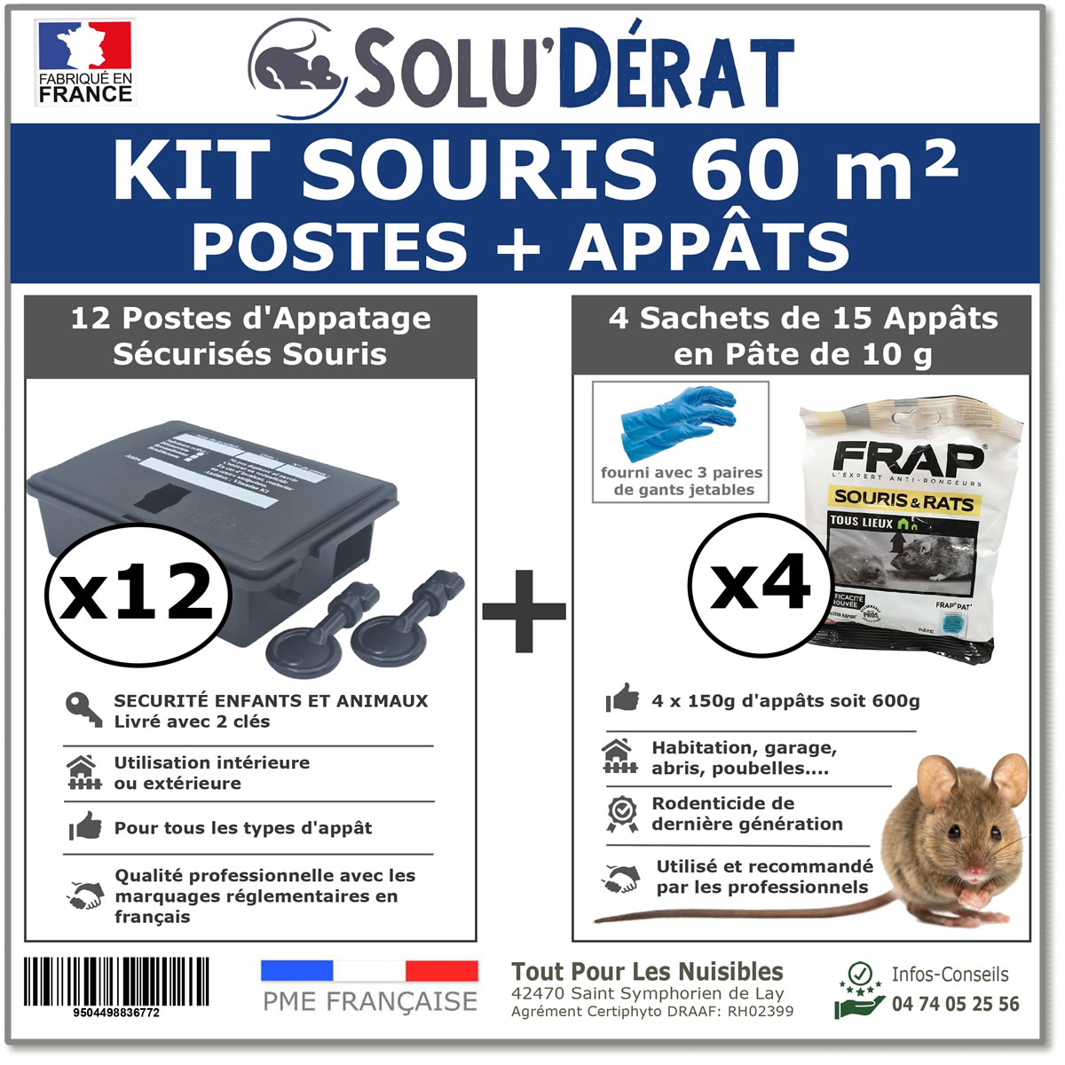 Kit traitement souris 60 m²