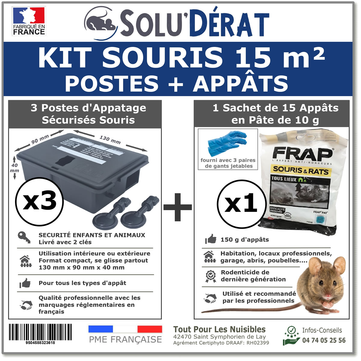 Kit traitement souris 15 m²