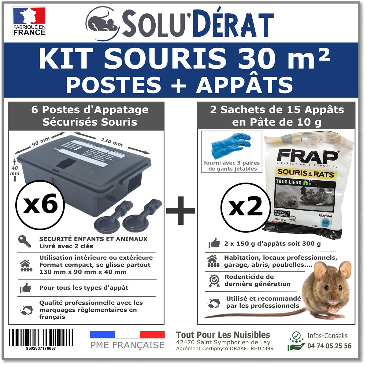 Kit traitement souris 30 m²
