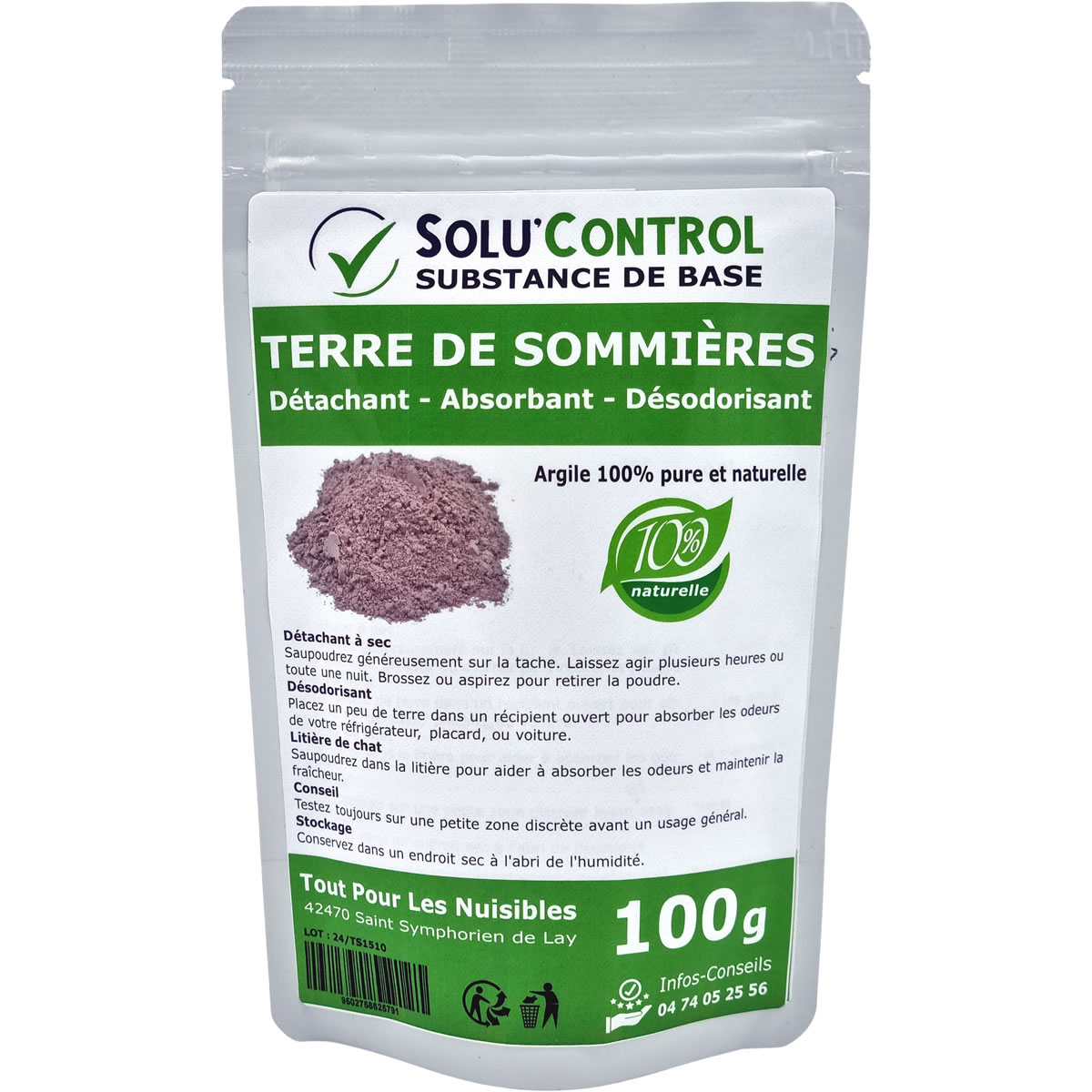 Sachet terre de Sommières SOLU'CONTROL - 100g
