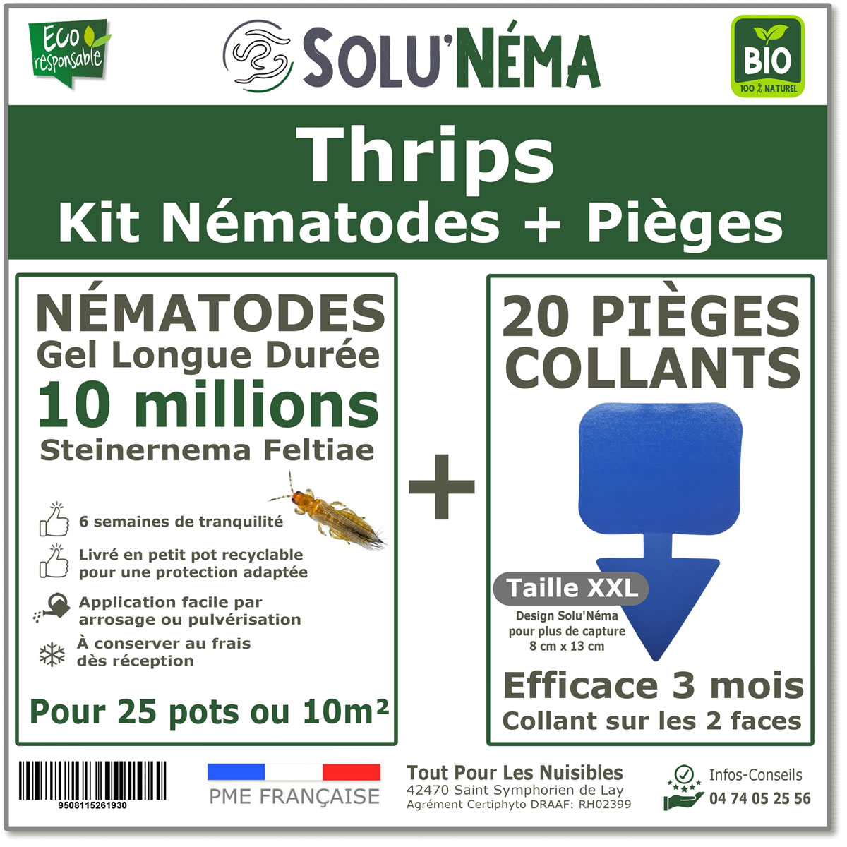 Solunéma thrips + 20 pièges bleus xxl