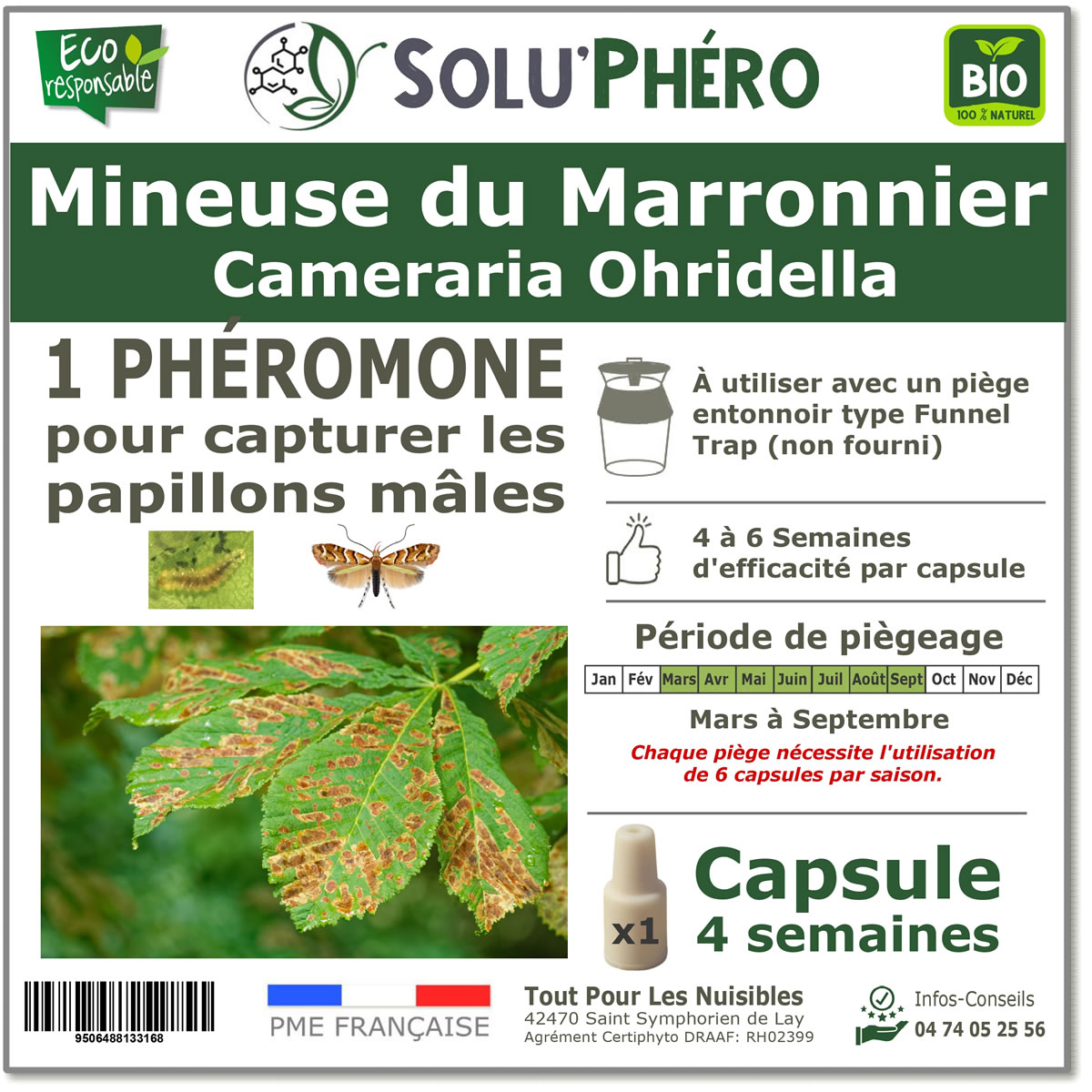 Soluphero - Phéromone mineuse marronnier par 1