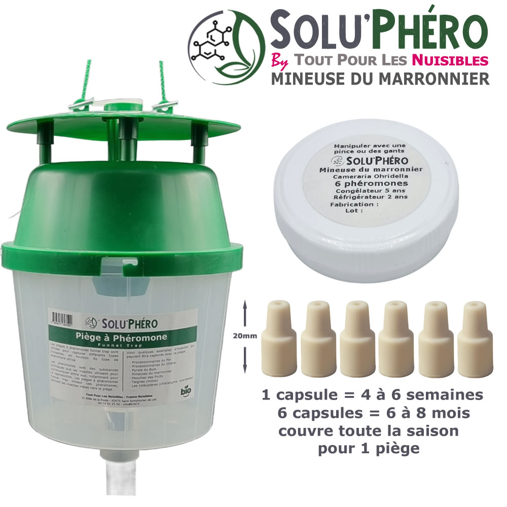 kit piège plus 6 phéromones contre la mineuse du marronnier