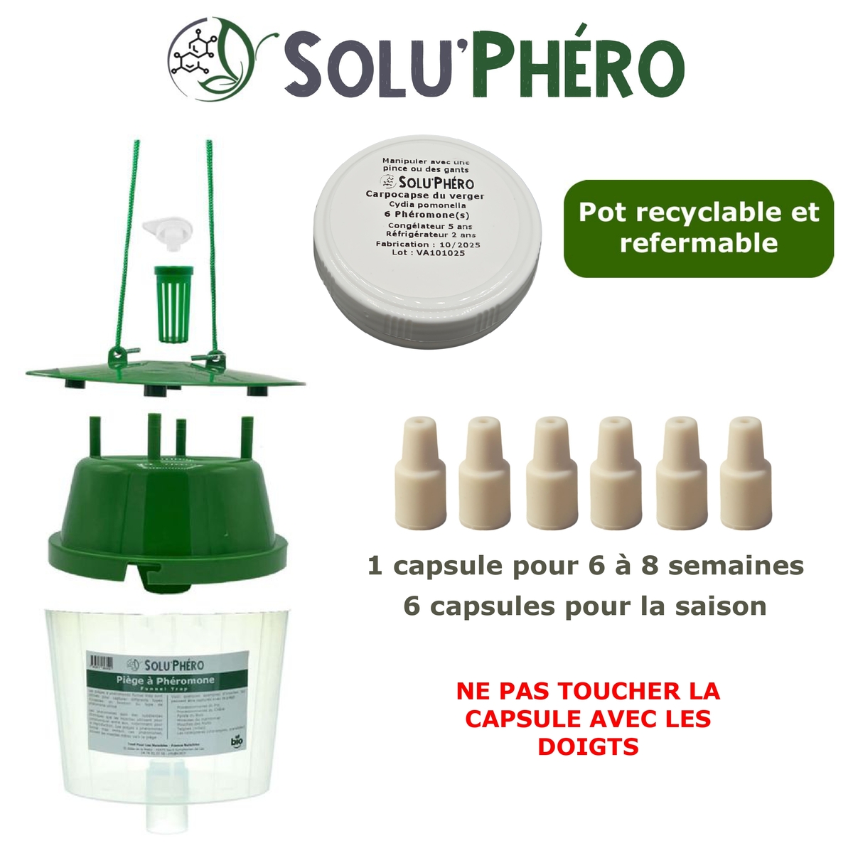 6 Phéromones + piège carpocapse du verger