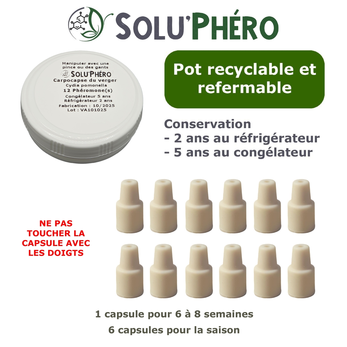 12 Phéromones carpocapse du verger