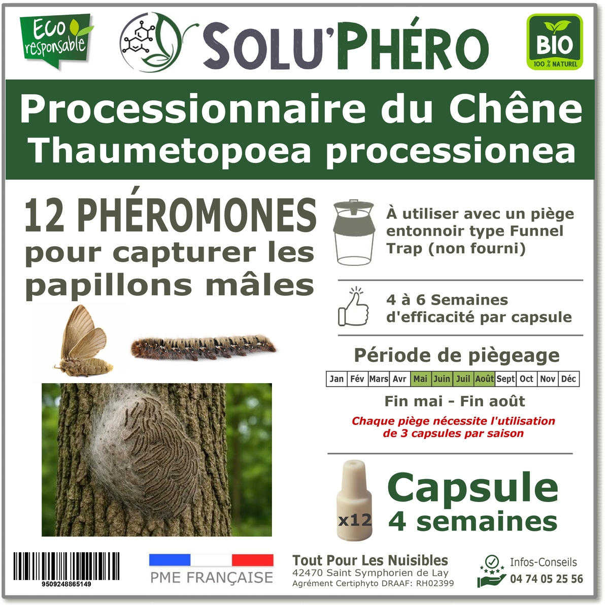 Soluphero - Phéromone processionnaire chêne par 12