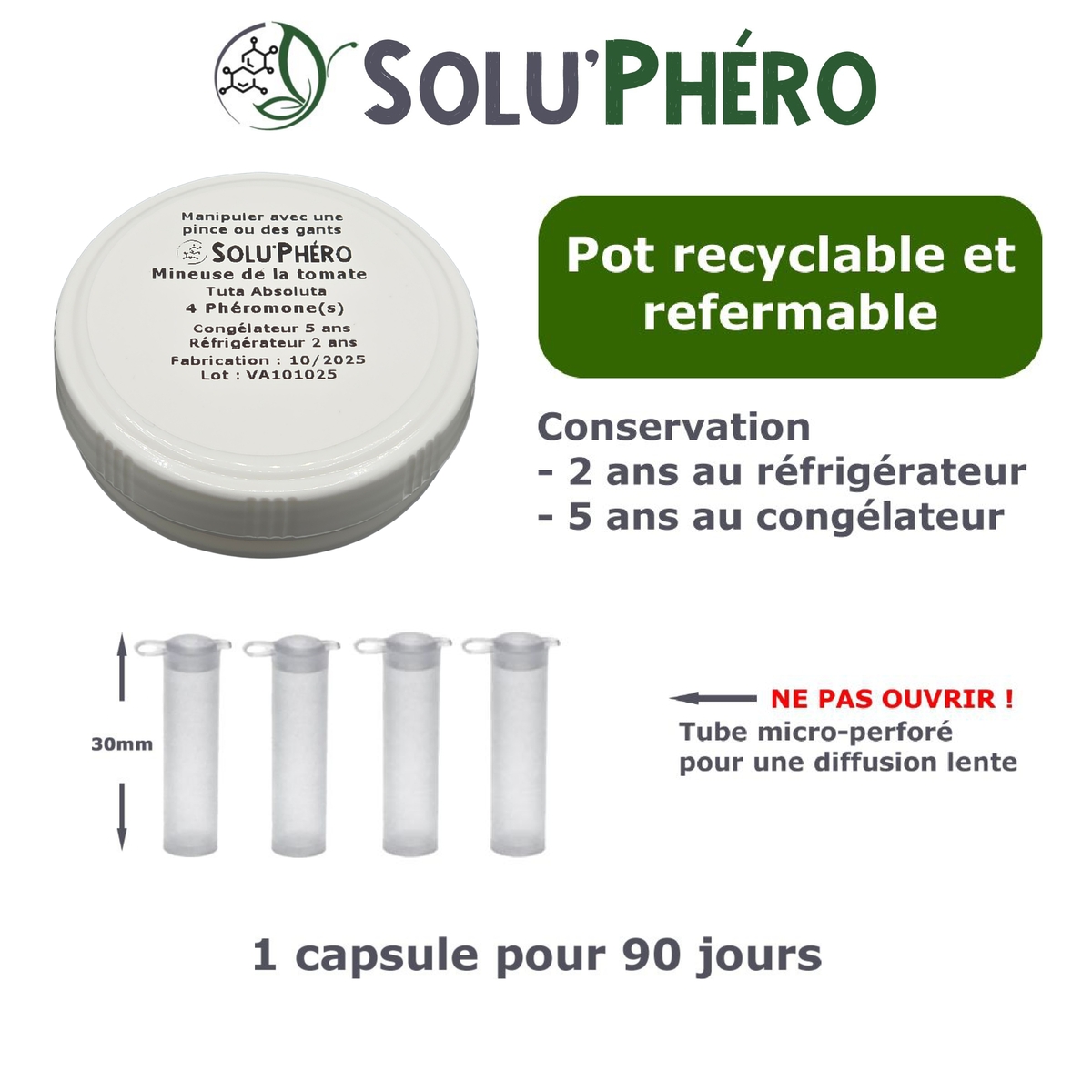 4 Phéromones contre Mineuse de la tomate 90 jours