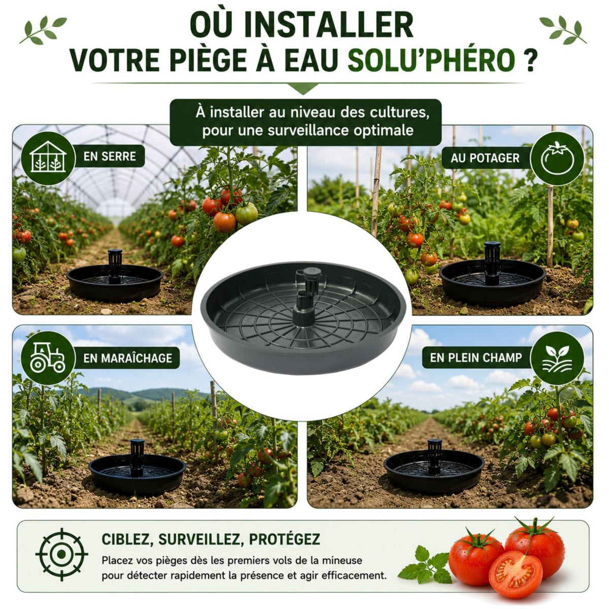 Piège à phéromones Water Trap pour la mineuse de la tomate – Installation