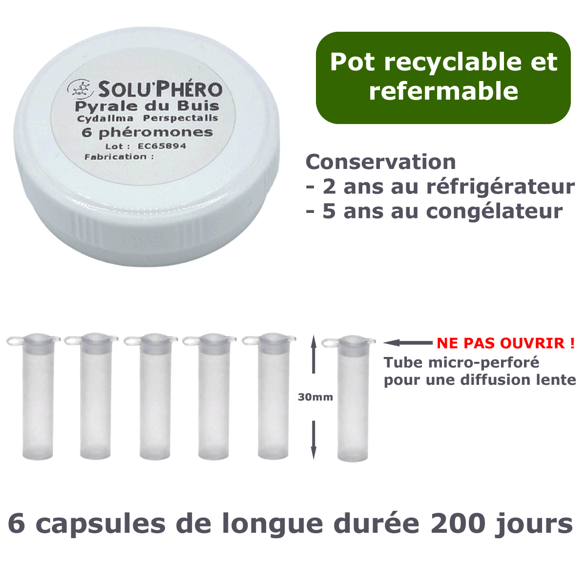 Capsule de phéromone pyrale du buis x6