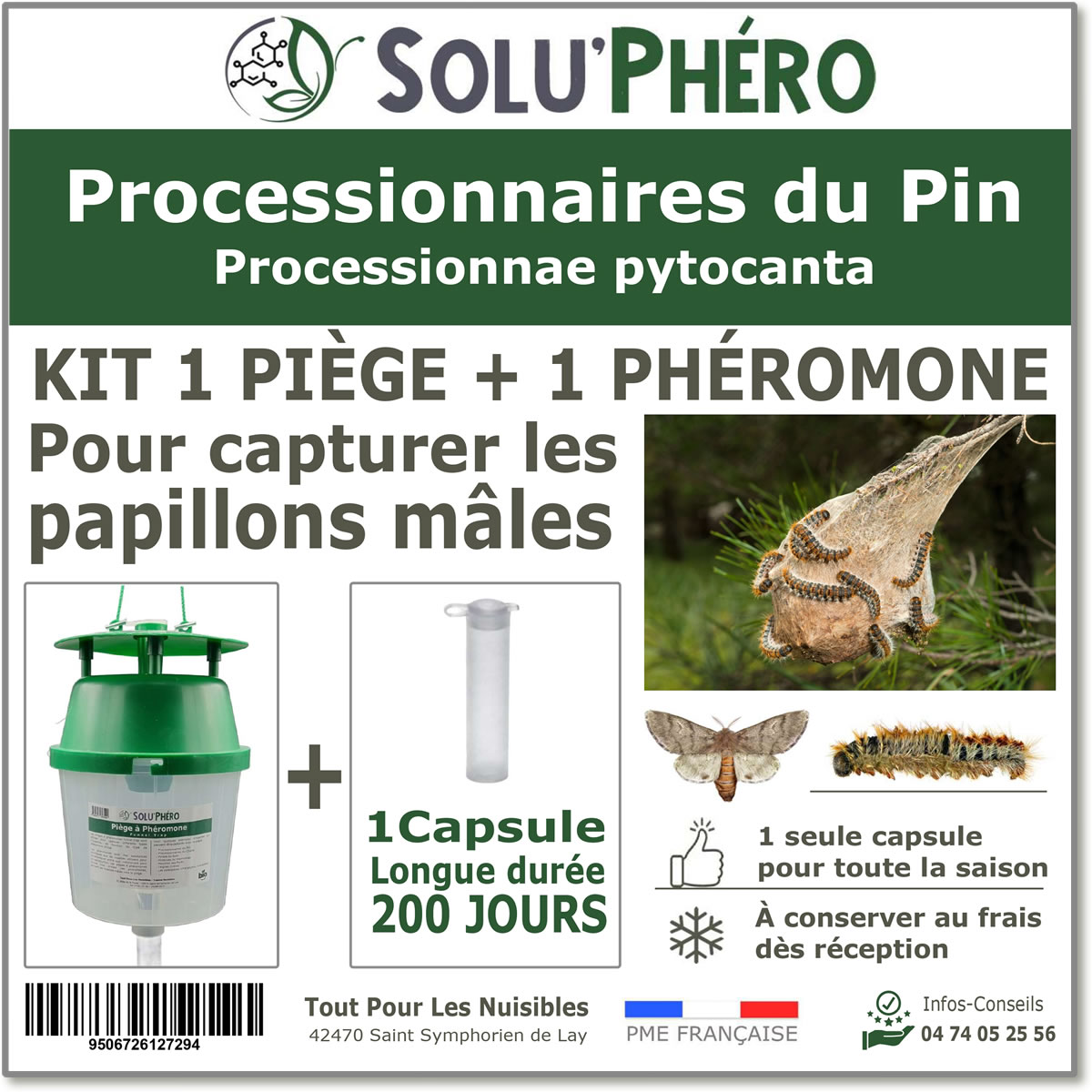 soluphero kit piège plus 1 phéromone processionnaire pin 200 jours