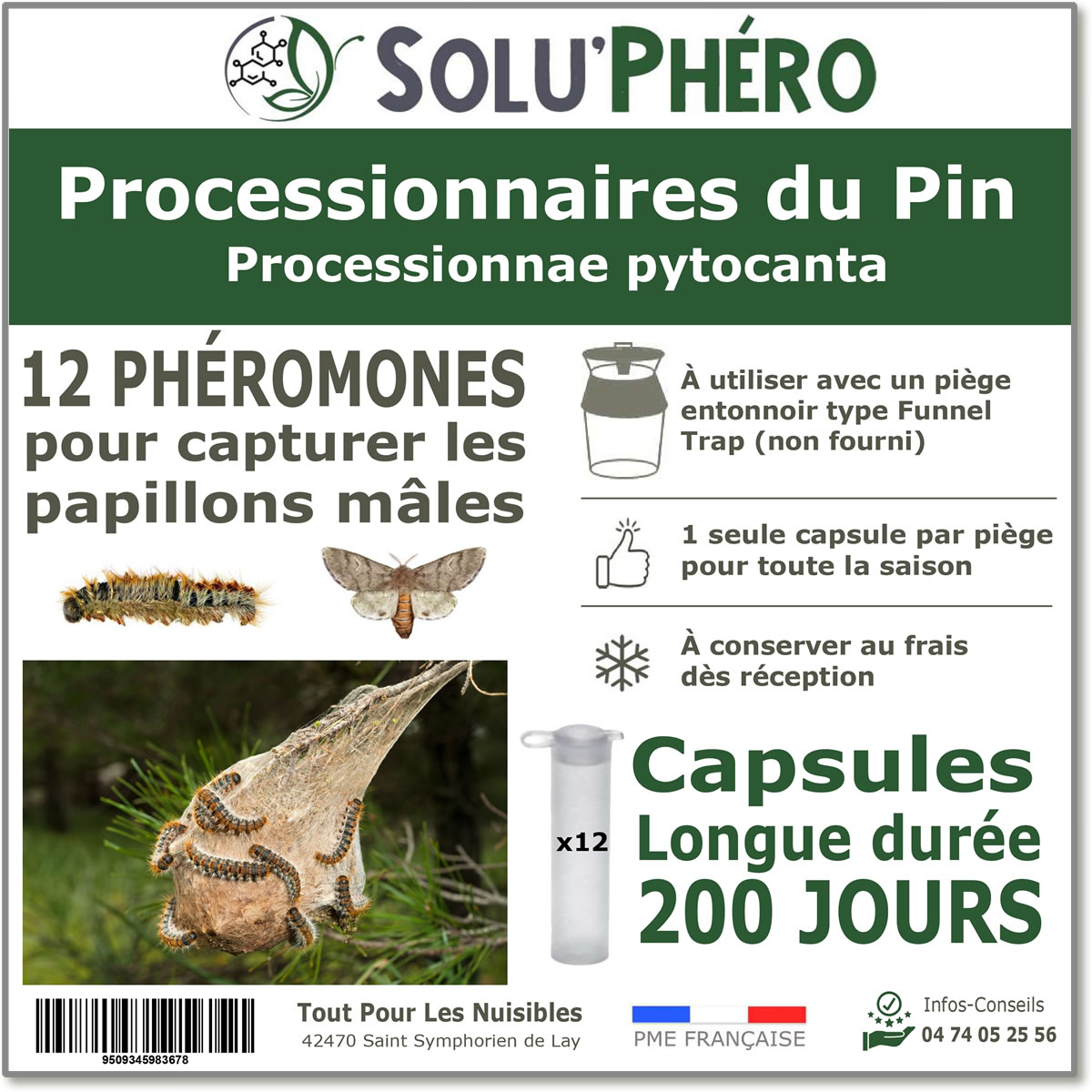 Phéromone pour attirer et piéger le papillon male de la processionnaire du pin par 12