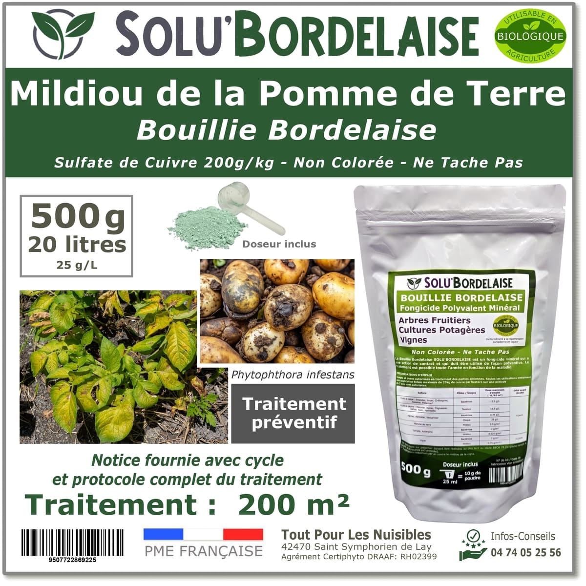 SOLU'BORDELAISE Mildiou de la pomme de terre 500g