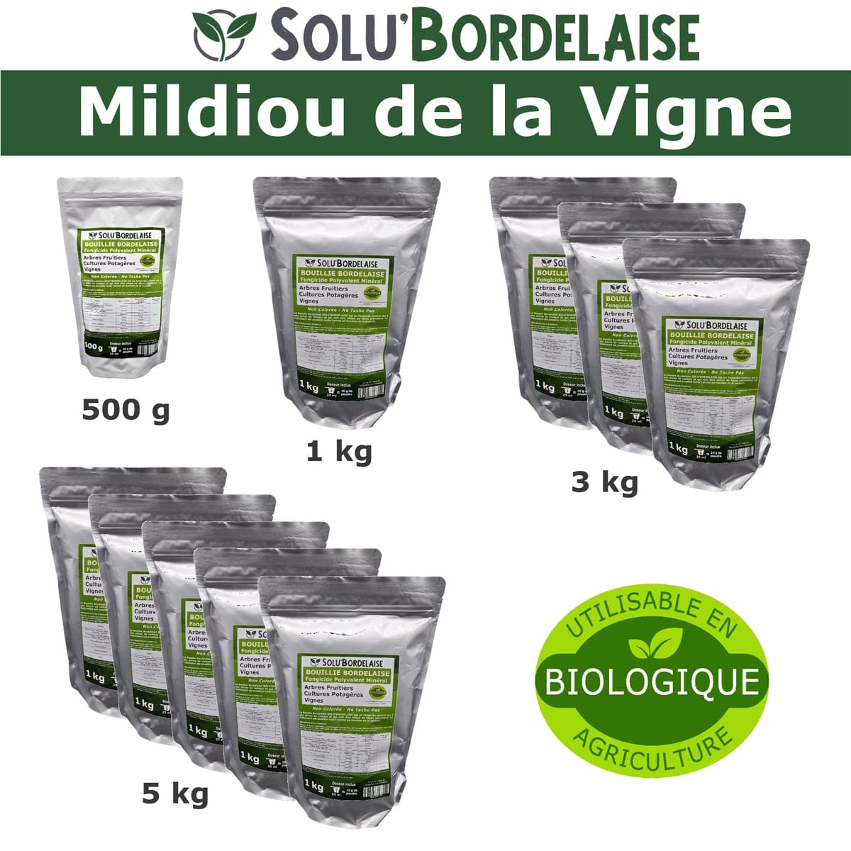 SOLU'BORDELAISE - Gamme de la Bouillie Bordelaise contre le Mildiou de la vigne