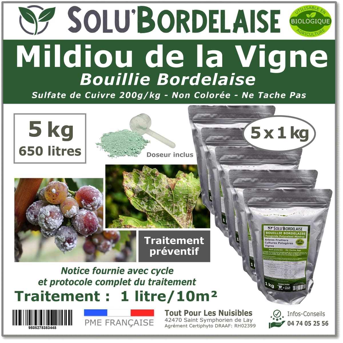 SOLU'BORDELAISE Mildiou de la vigne 5kg