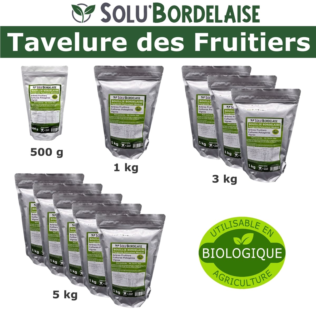Bouillie Bordelaise Non Colorée spécial Tavelure des Fruitiers, SOLU'BORDELAISE