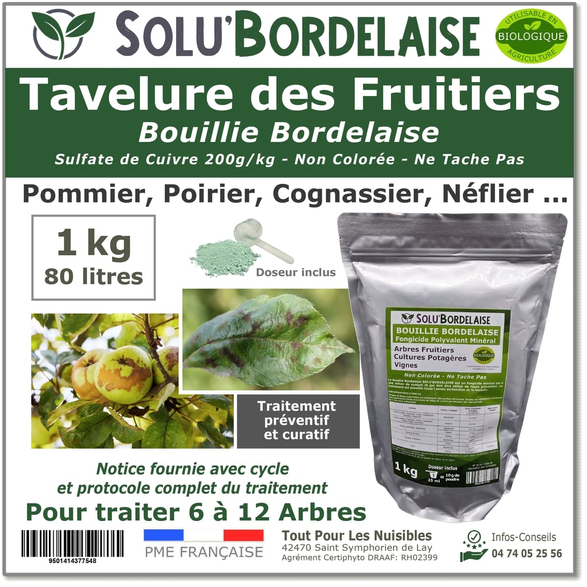 SOLU'BORDELAISE Tavelure des Fruitiers 1kg