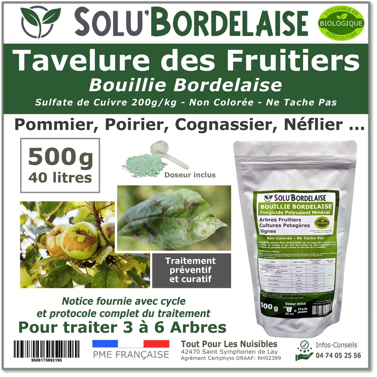 SOLU'BORDELAISE Tavelure des Fruitiers 500g