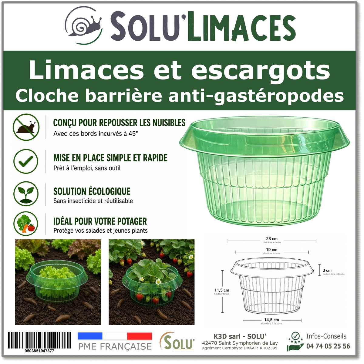 Cloche Anti-Limaces et Escargots SOLU'LIMACES