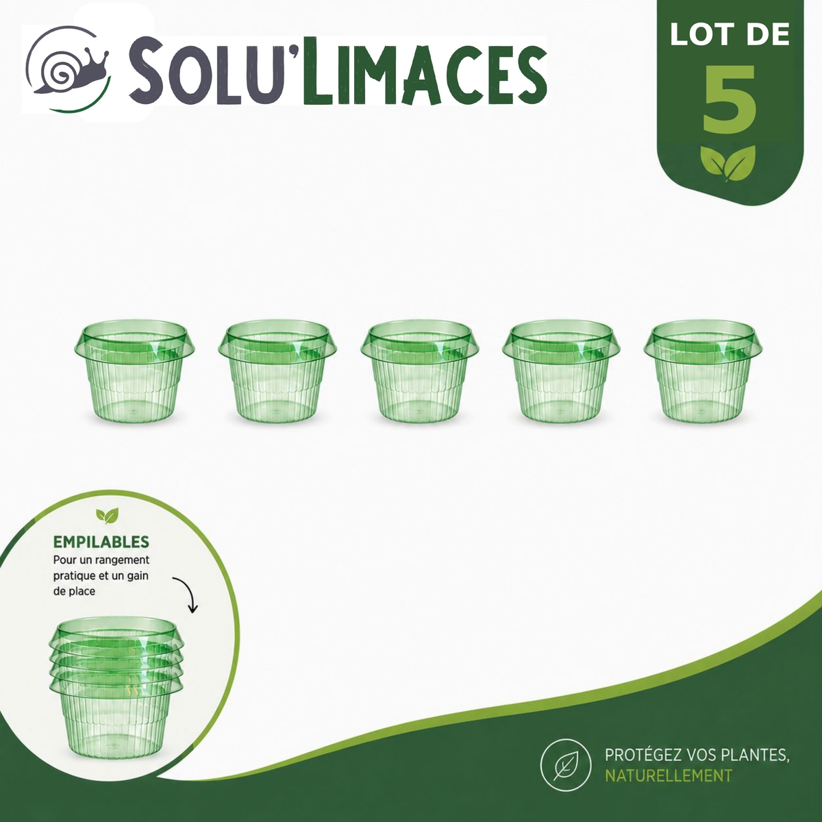 Cloche Anti-Limaces et Escargots SOLU'LIMACES - Lot de 10 empliable