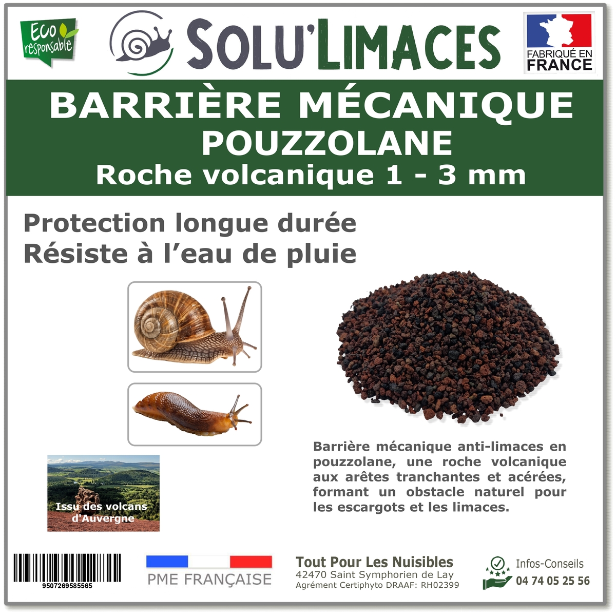 Pouzzolane barrière Anti Limaces, Escargots et autres gasteropodes, SOLU'LIMACES-master