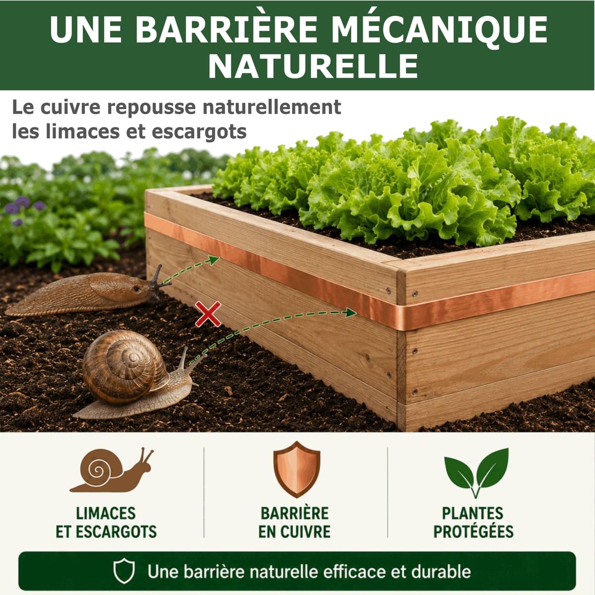 Ruban de Cuivre Anti-Limaces et Escargots SOLU'LIMACES - Barrière naturelle