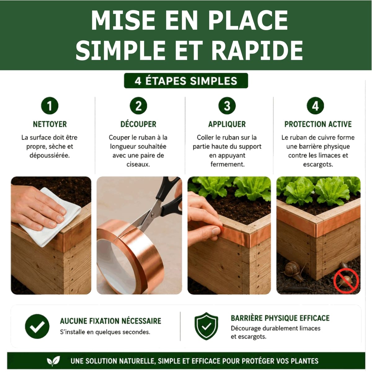 Ruban de Cuivre Anti-Limaces et Escargots SOLU'LIMACES - Mode d'emploi