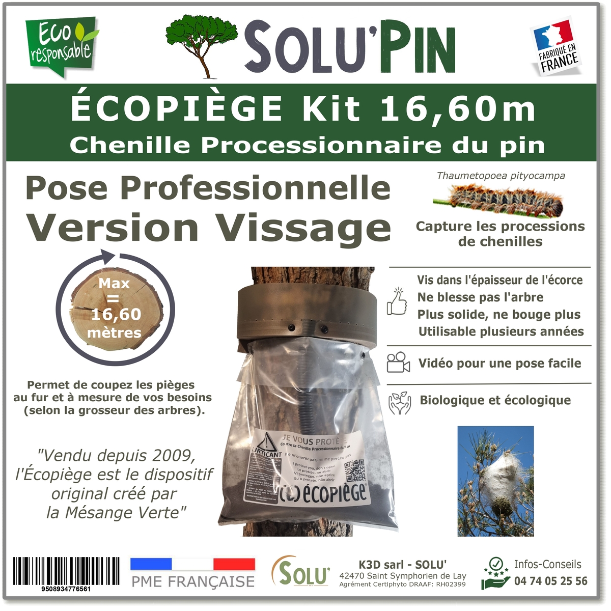 Kit ÉcoPiège Transparent 16 m linéaire à découper- version VISSAGE