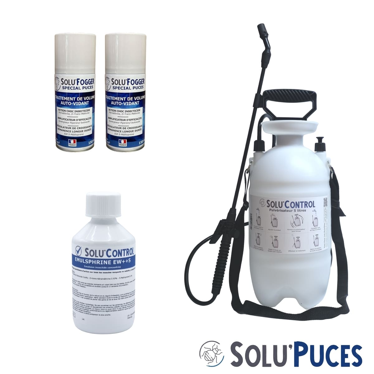 Kit Pro sans EPI traitement insecticide et fumigène contre la punaise de lit - 50 m²
