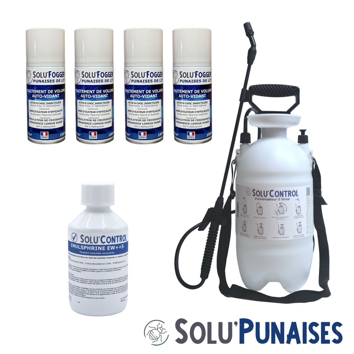 Kit Pro sans EPI traitement insecticide et fumigène contre la punaise de lit - 100 m²