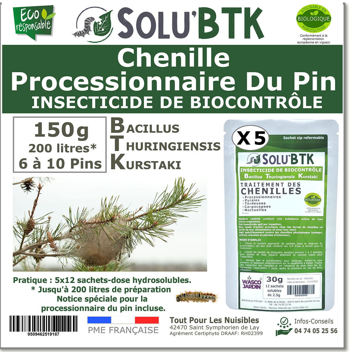 SOLU'BTK Processionnaire du pin 150g