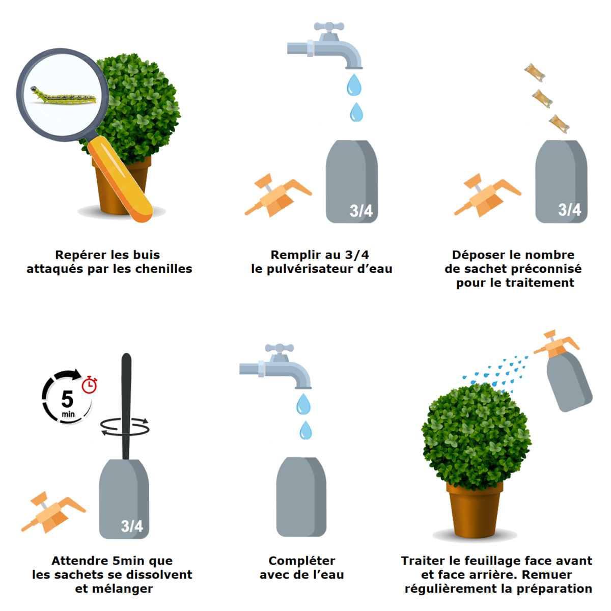 Schema traitement BTK Pyrale du buis