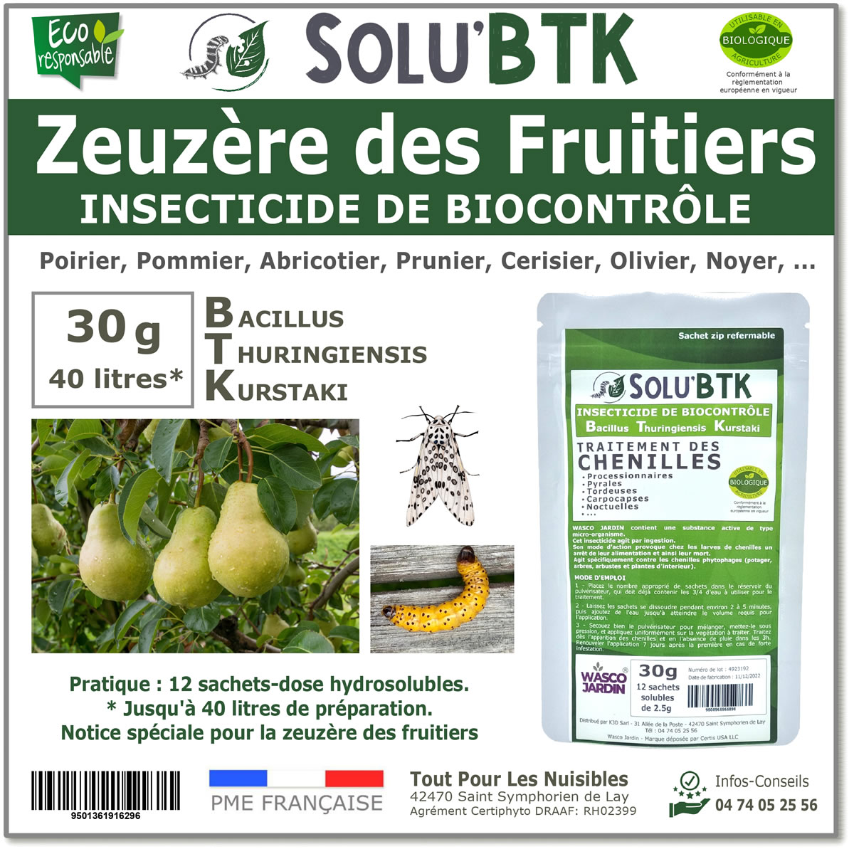 SOLU'BTK Zeuzère des fruitiers 30g