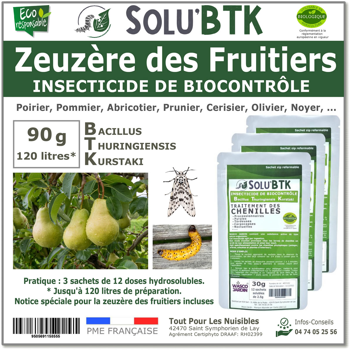 SOLU'BTK Zeuzère des fruitiers 90g