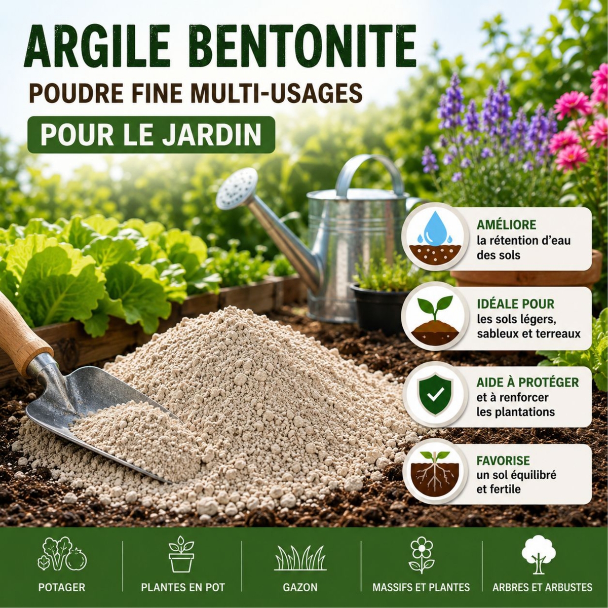 Argile Bentonite Naturelle UAB - Jardin