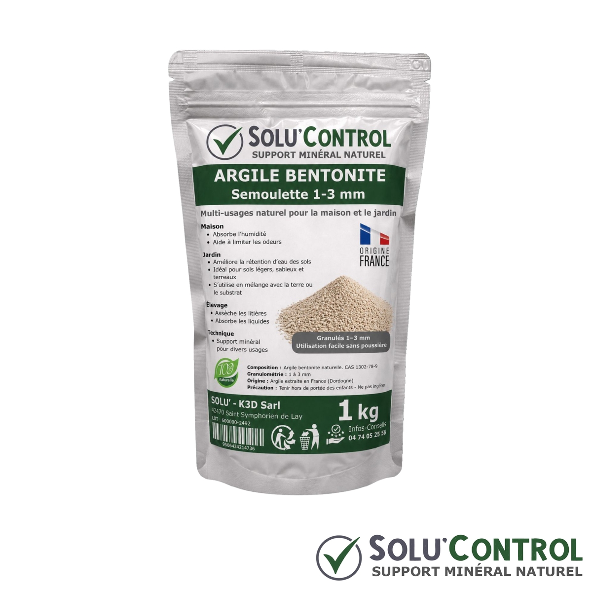 Absorbeur d’Humidité  – Solu'Control - Sachet de 1kg