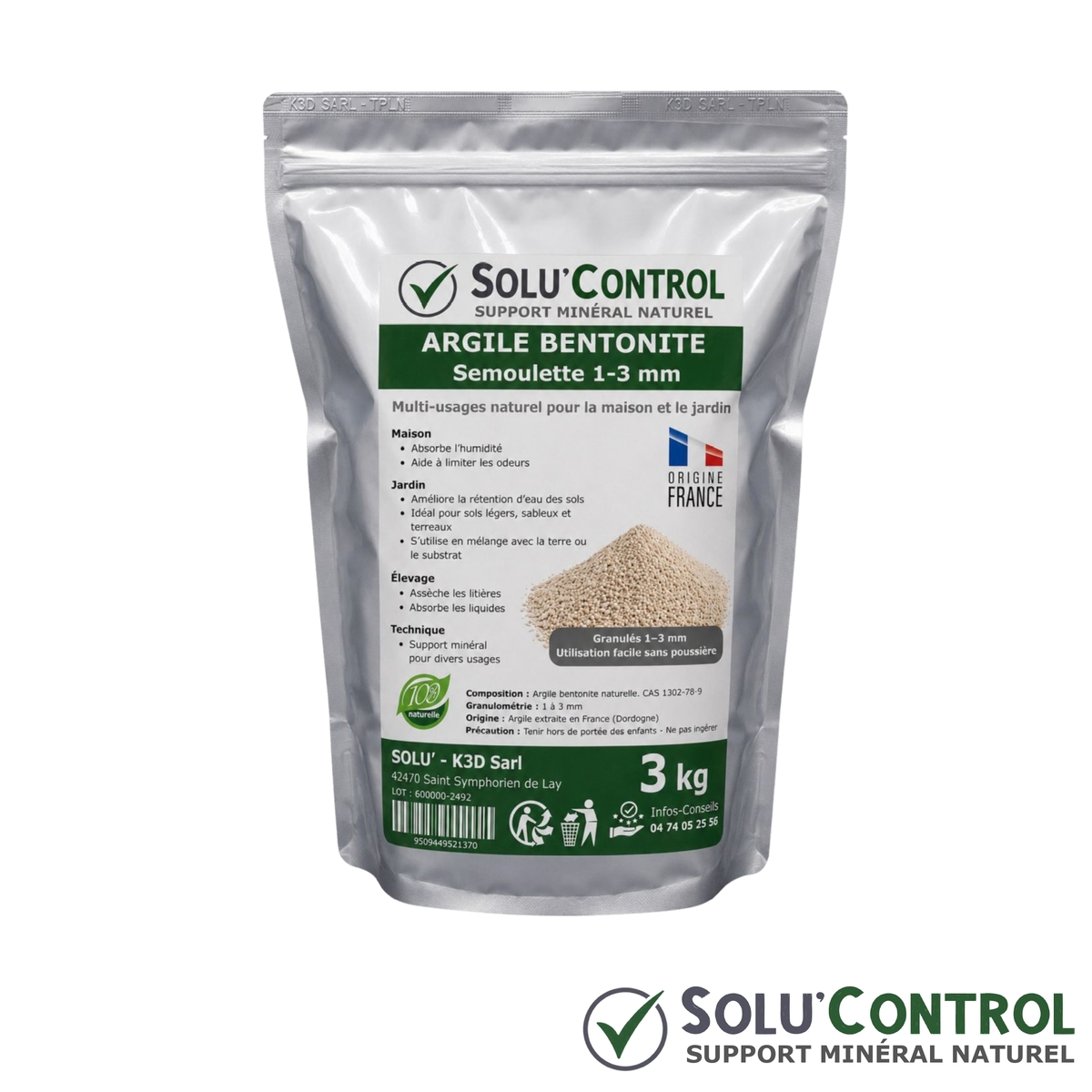 Absorbeur d’Humidité  – Solu'Control - Sachet de 3kg