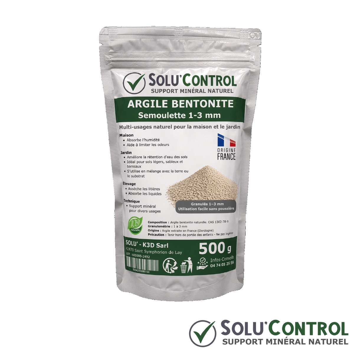 Absorbeur d’Humidité  – Solu'Control - Sachet de 500g