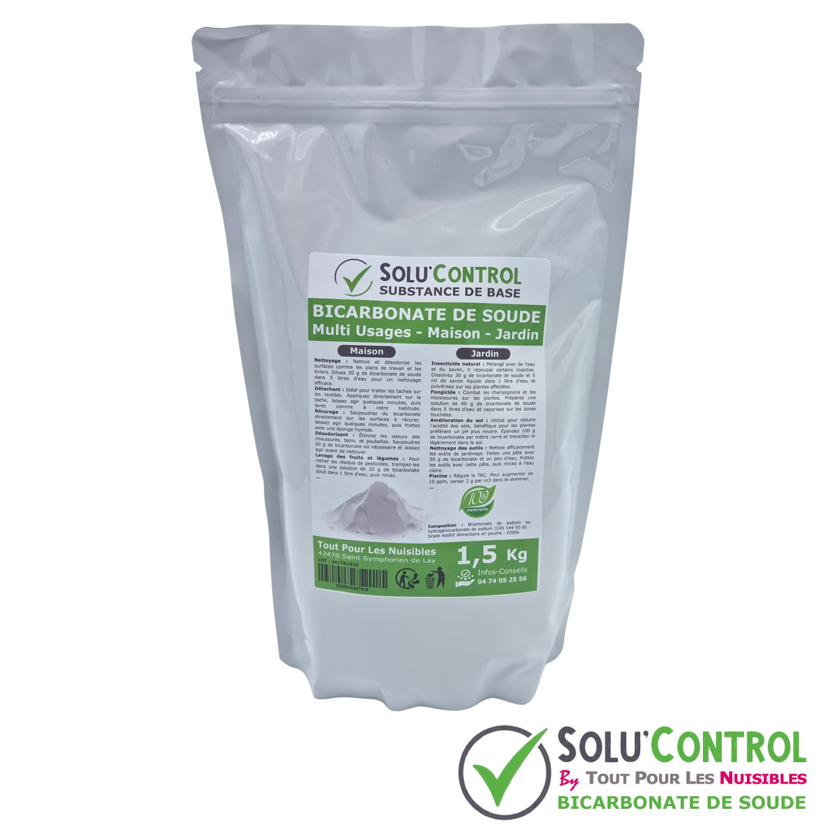Sachet Bicarbonate de soude SOLU'CONTROL - 1.5kg
