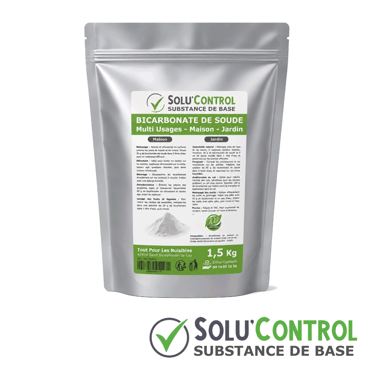 Sachet Bicarbonate de soude fongicide SOLU'CONTROL - 1.5kg