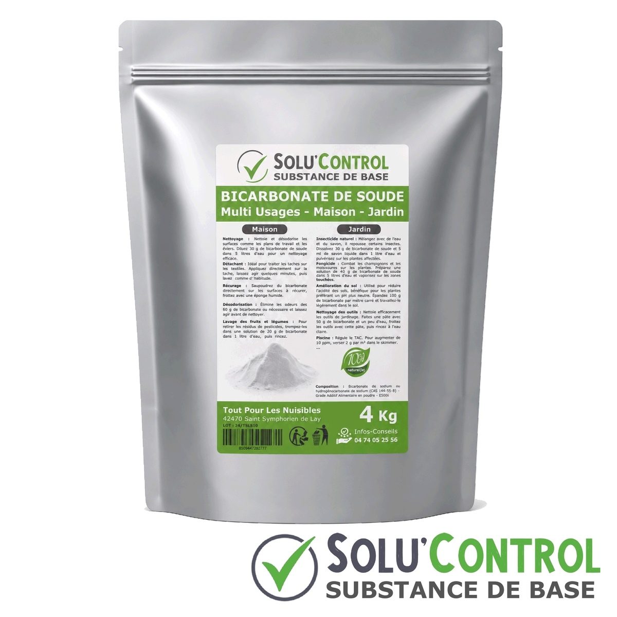 Sachet Bicarbonate de soude fongicide  SOLU'CONTROL - 4kg