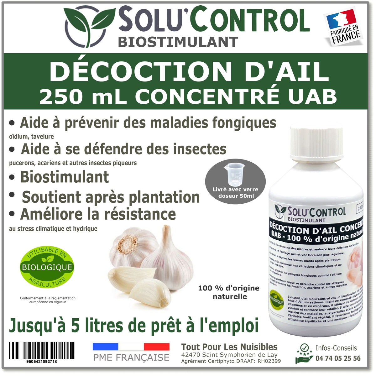 Solu'control Décoction d'ail naturel UAB 250ml