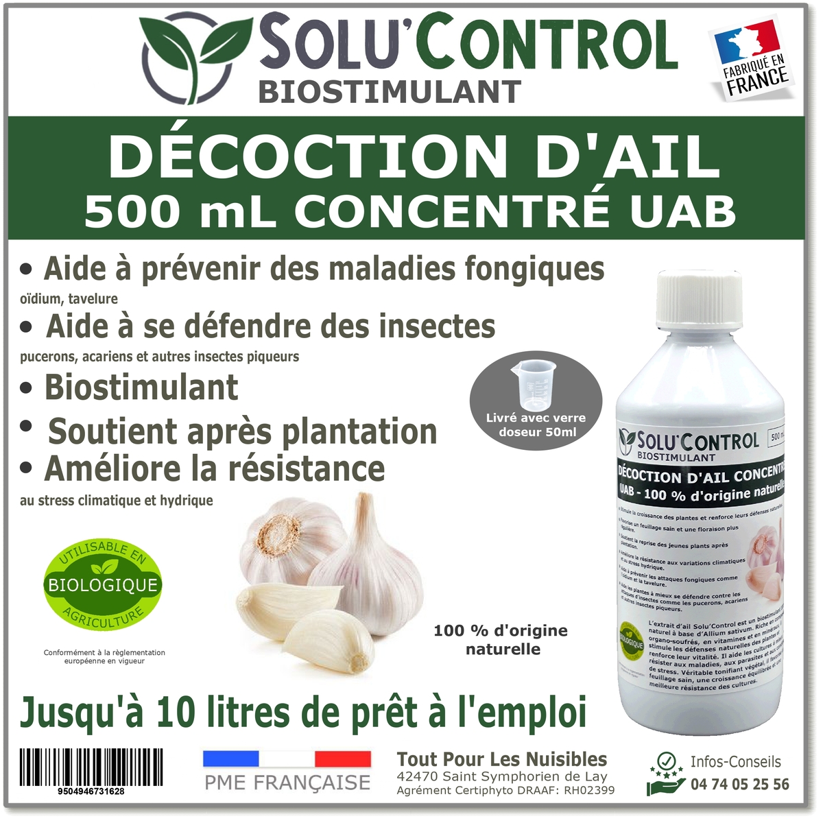Solu'control Décoction d'ail naturel UAB 500ml