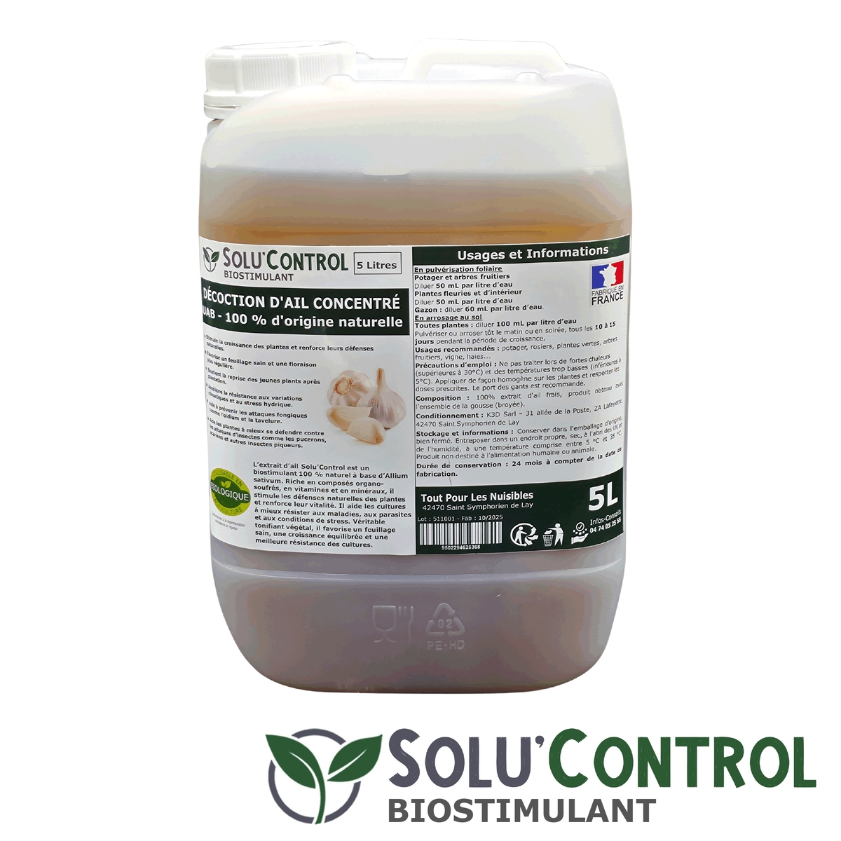 Décoction d'ail naturel UAB 5L