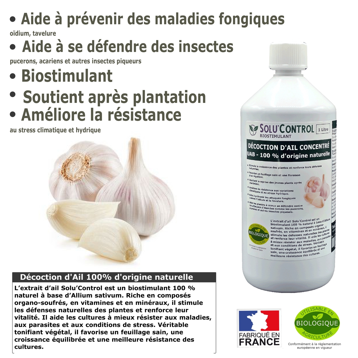 Solu'control Explication Décoction d'ail naturel UAB 1L